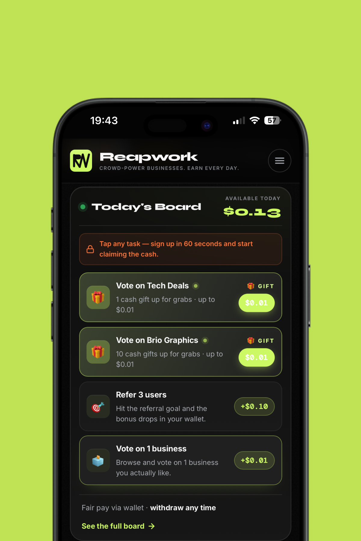 Reapwork: Marketing budget reaches the people, not the platform